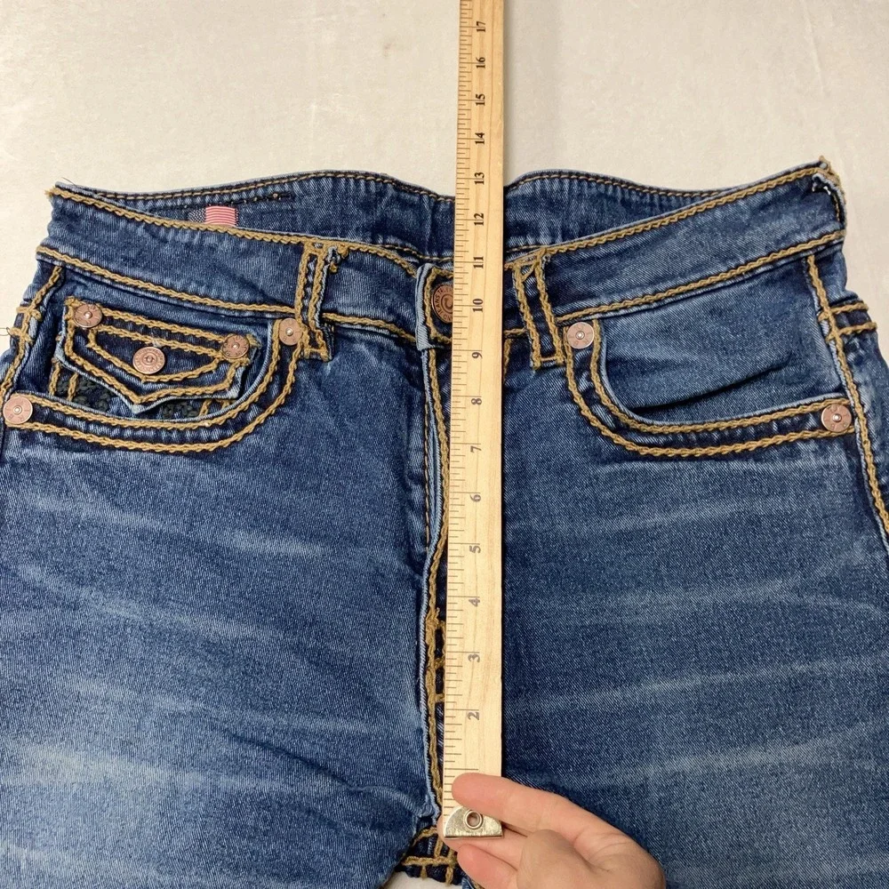 True Religion Rope Stitch Jeans Relaxed Straight Flap Pocket 34 Fit 36x28 USA